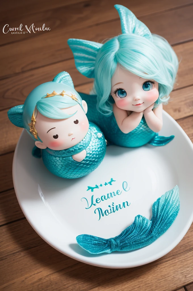 Cute little mermaid L label
