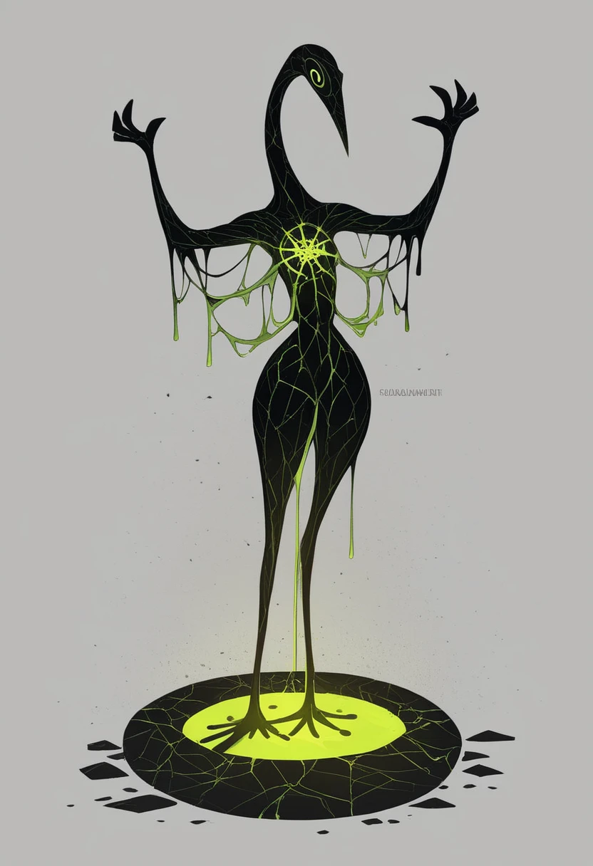 **hyperrealistic full body shot of a group of 2 attractive standing womans in S shape position like an artistic yoga position with an very elongated neck and arms with exquisite shape covered with a strange brilliant plastic mass made of a skin covered by strange hole we can see thought. 2 Woman with a body made of plastic swimwear’s , her head is in the shape of an elongated snail shell, she's posing on karateka pose, her face looks like a Kpop idol with long hair touching the floor, surreal photography style, shot in the style of Nick Knight . Her body made of cracked triangle 3D fractal pattern with long neck elongated like a snail neck in artistic yoga pose made of yellow and green lava, electric pattern, hyperrealistic portraits with an abstract background, and a green glowing liquid flowing from the top to bottom. The sculpture is in the style of motion, creating beautiful curves and splashes on its surface. One area of the body has a matt black charcoal texture pattern and other part is black crystal .It has a dark gray gradient color scheme, cinematic lighting