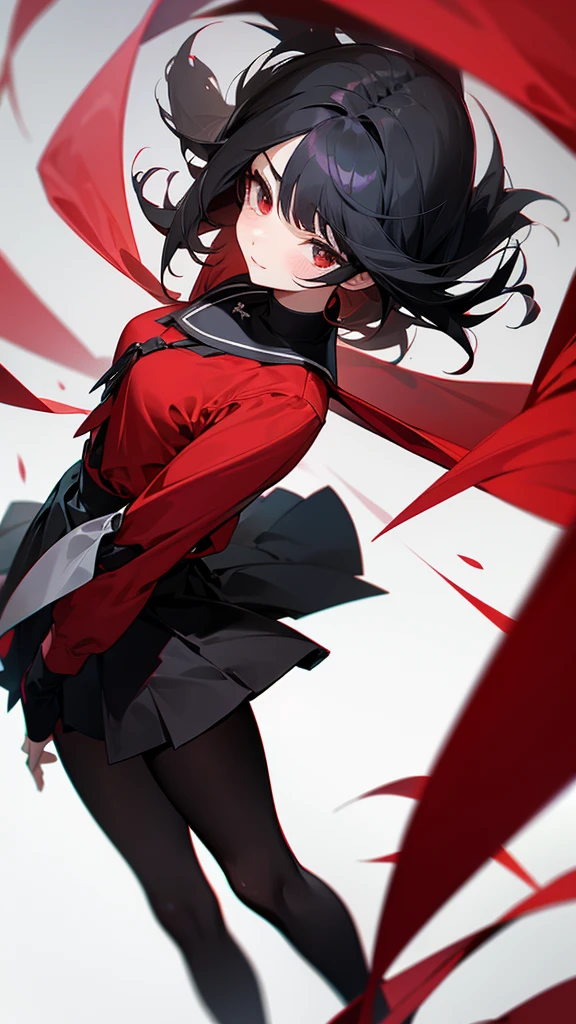 black tights、Desireful love、Black hair base、Hair Inner Color Red、skirt