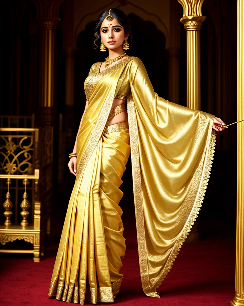 ornate gold saree
