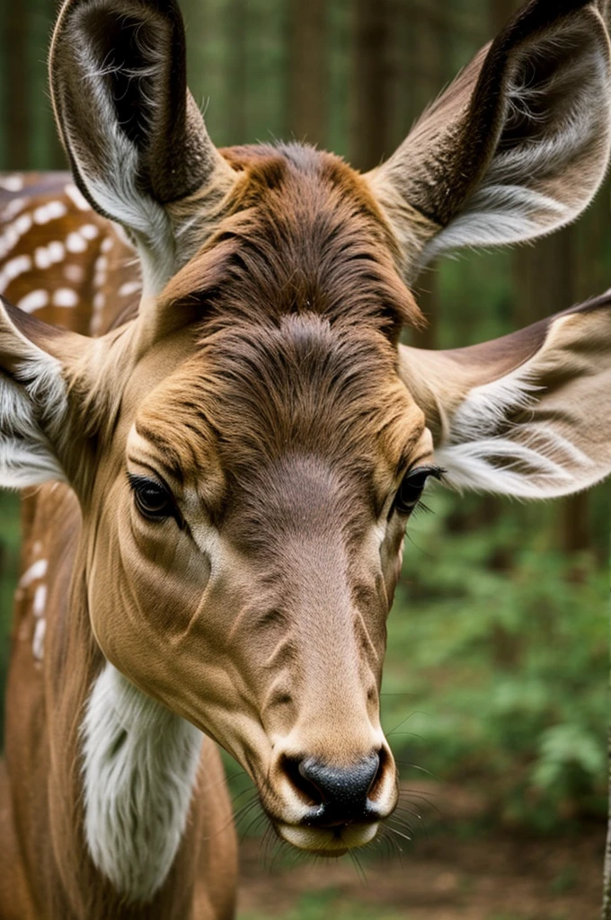 Kmagen of the face of a majestic deer
