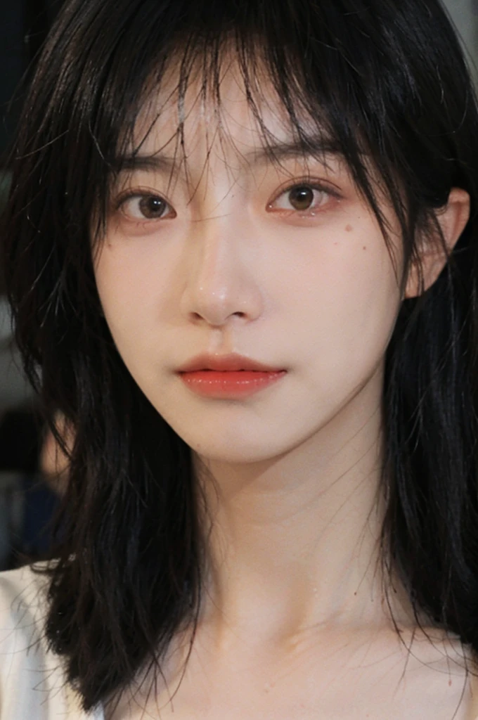 (Skin details:1.4), (smooth skin textures:1.3), Lipstick, background, earrings, serene, calm, (Dress conservatively:1.8),(Realistic and detailed eyes:1.2), Natural skin texture, Realistic facial details, Soft dramatic lighting, Vivid details, 35 mm film, outdoor, (Photo Practical:1.4), (hyper Practical:1.4), (Practical:1.3), (Smoother lighting:1.05), (Improve lighting quality:0.9), (Highest quality real skin textures:1.4), Exquisite eyes, Delicate face, Close-up of face, (Enhance the beauty of skin texture:1.1), Hair details, model,normal body ratio, short hair, Moles under the eyes, Medium shot,Portrait Photography, Depth of Field, Bokeh, Surrealism, Ray Tracing, (Portrait Photography:1.1), Surrealism, High Detail, Chiaroscuro, Ray Tracing, reflected light, Ultra HD, Ultra HD, masterpiece, Textured Skin, Super Detail, High Detail, high quality, best quality