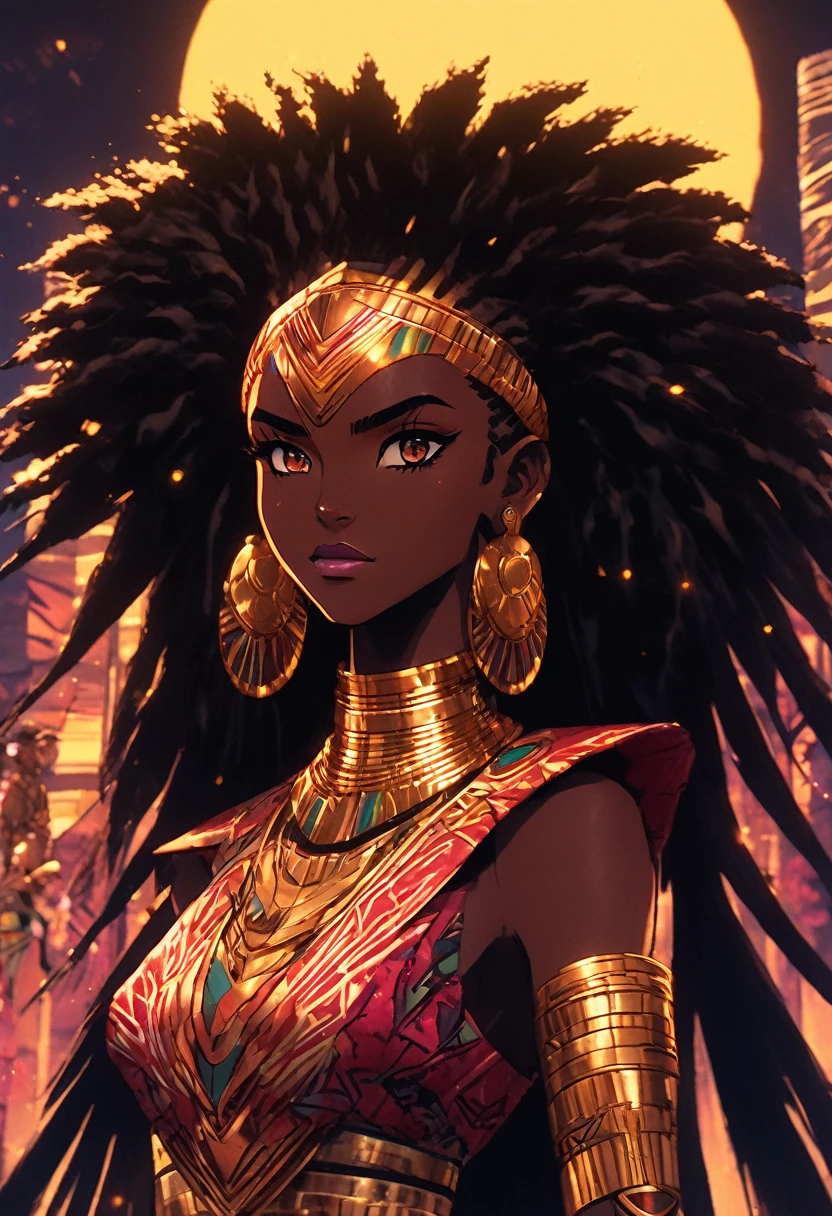 masterpiece, best quality, 4k, UHD very animate anime looks vivid detailed very crystal clear sharp exotic foreign masterpieces epicting a old ancient very african somewhat tribal afro futurist and modernist cyber epic grand regal wakandan city and architecture very wakanda very africa in vivid beautiful epic rich details very HDHIGH VERY HIGH RES work Wakann and african looks feels