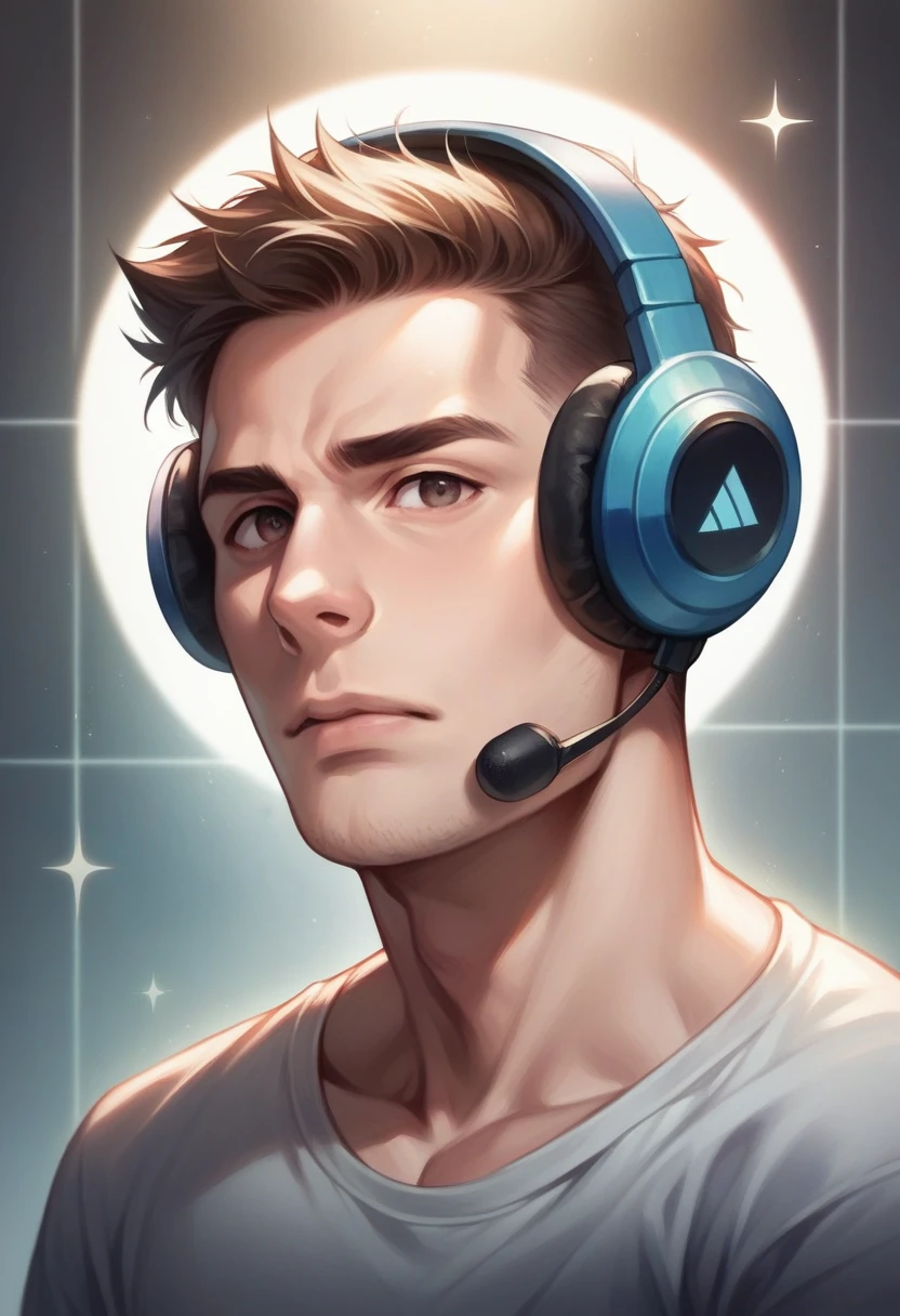 A young man wearing virtual reality headset, highly detailed, erect penis, photorealistic, 8k, vivid colors, cinematic lighting, dramatic pose, intricate background, masterpiece