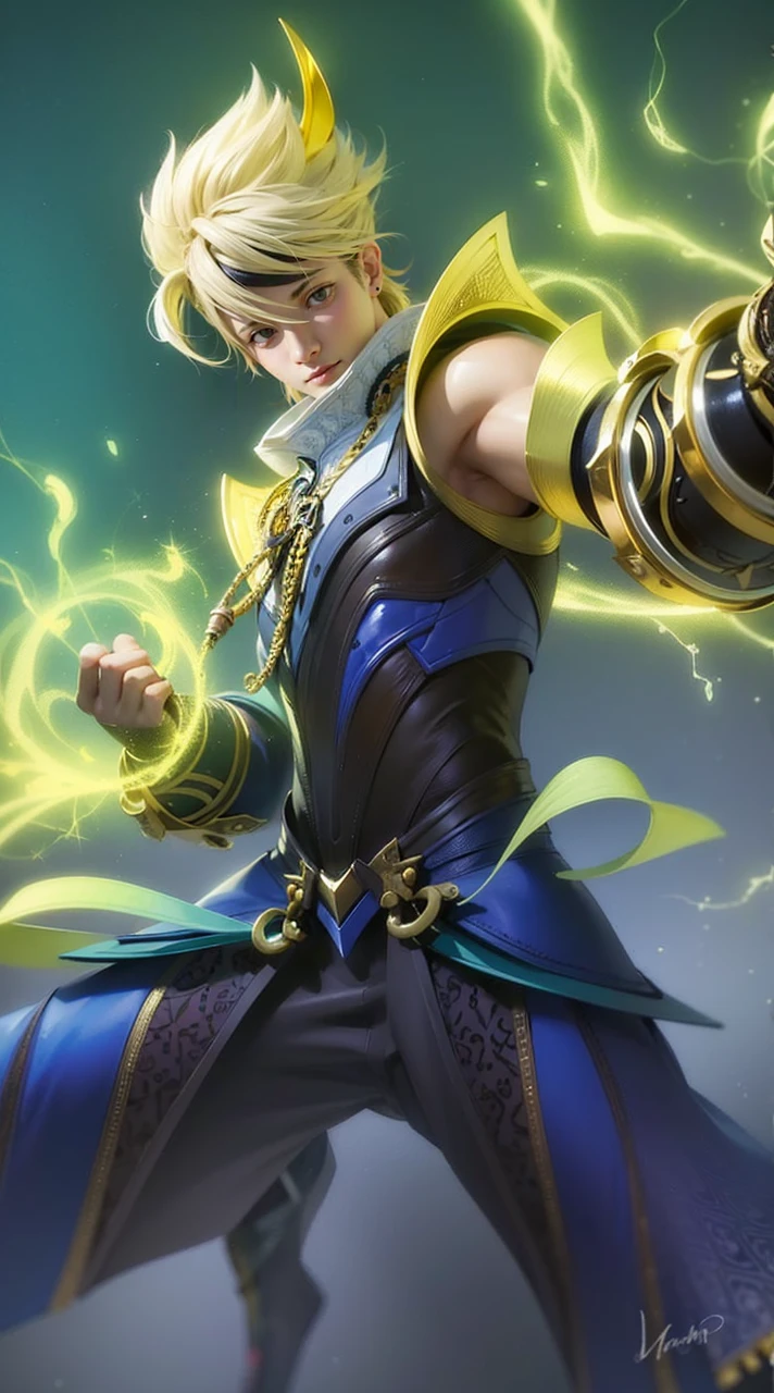 masculine male, masterpiece, ((perfect eyes)) best quality, (semirealism:1.9), beautiful lighting, (extremely detailed CG unity 4k fhd wallpaper), High Detail, Sharp focus, dramatic outdoors, 1 boy ,19 years old, blue eyes, smile, royal matador.