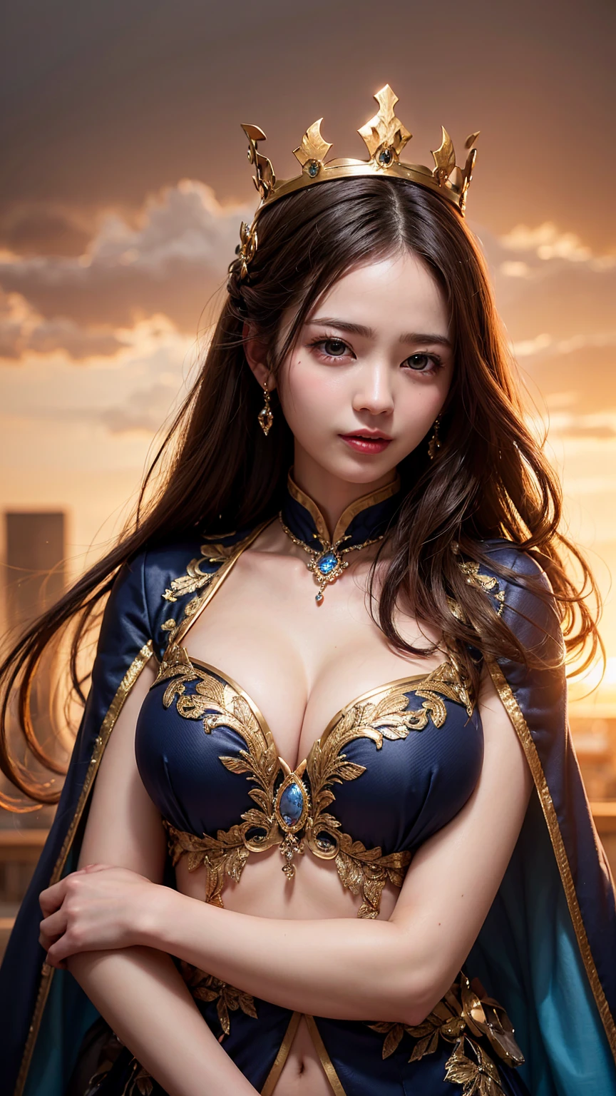 8K quality、High resolution、A queen and a king in love、Realistic skin texture、hug each other&#39;s bodies、High resolutionの肌、Princess Hair、thin、Small and young breasts、Open the mouth to reveal a realistic tongue、Beautiful cleavage、Gray Hair、blue eyes、thin脚、Blonde French braid、、Full Body Shot、Wetting、Tearing clothes