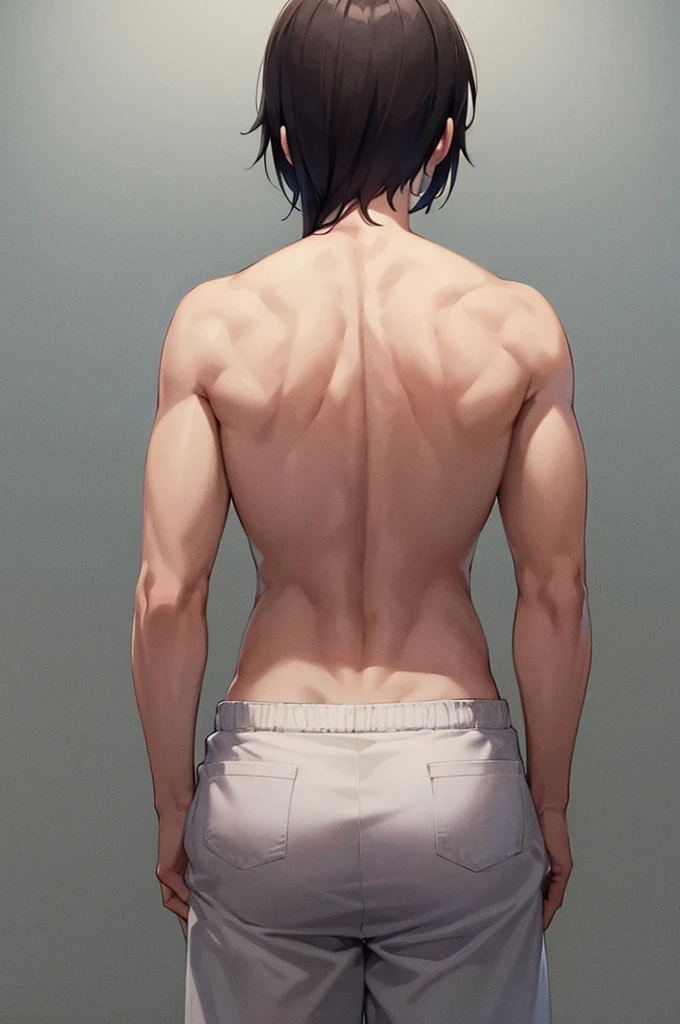 Men studying Back view