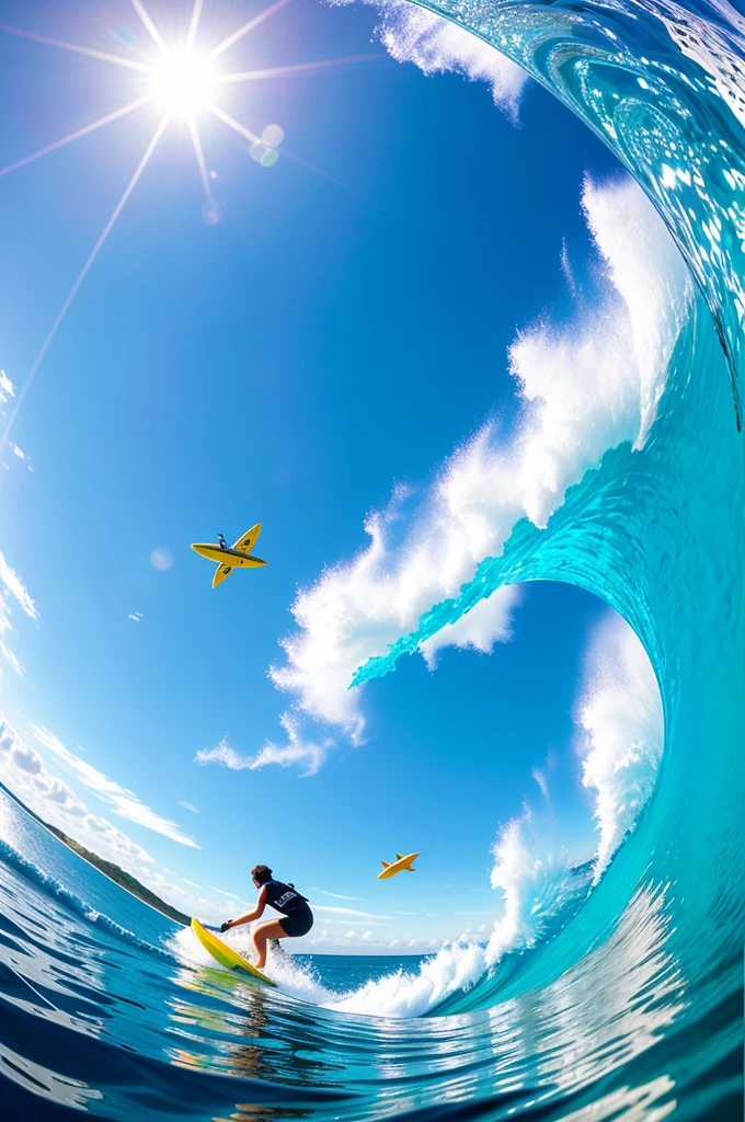 Multiplayer, surf, Thrilling, Vision, Ocean, wave, Ocean洋, Bubbles in the background, High quality, Realistic Effects