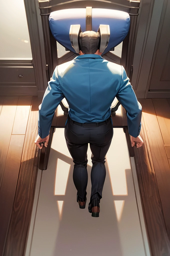 machine Chair Men studying Back view