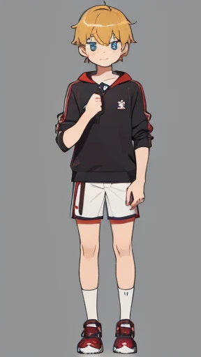 young boy, cute face, slender, beautiful eyes, shy face, full body view