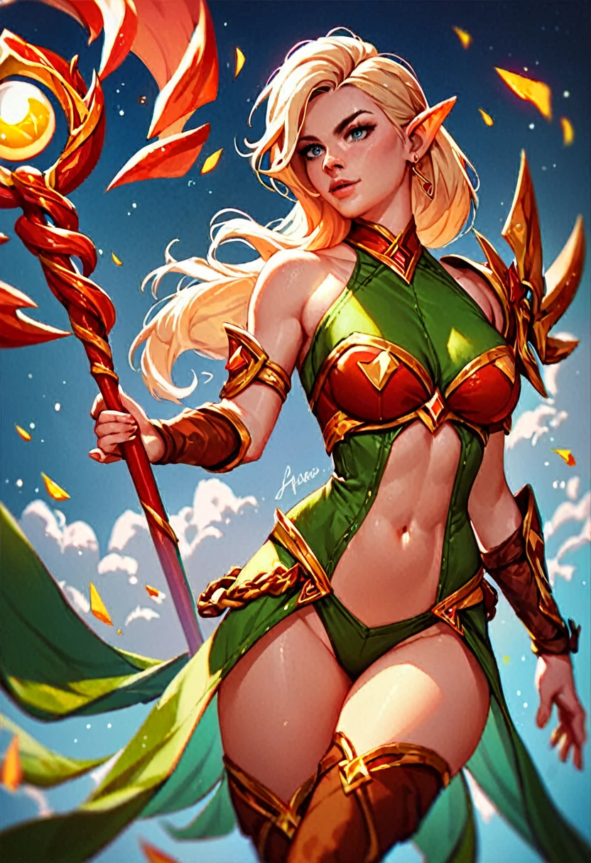 Fantasia, 1forest_elemental_girl, Fighting, (using_leaves_clothes, green_leaves_covered_breasts, leaves_covered_pussy)+++,medium_breasts,dynamic_pose_standing, light_smile, sleepy, medium_hair, a navel,(dark_skin)+, oils, (winding_vine_around_torso)++, (plump)+,the woods, trees_background, leaves_headgear, green_leaves_cape, hold_large_long_staff, thighs thighs thighs thighs,