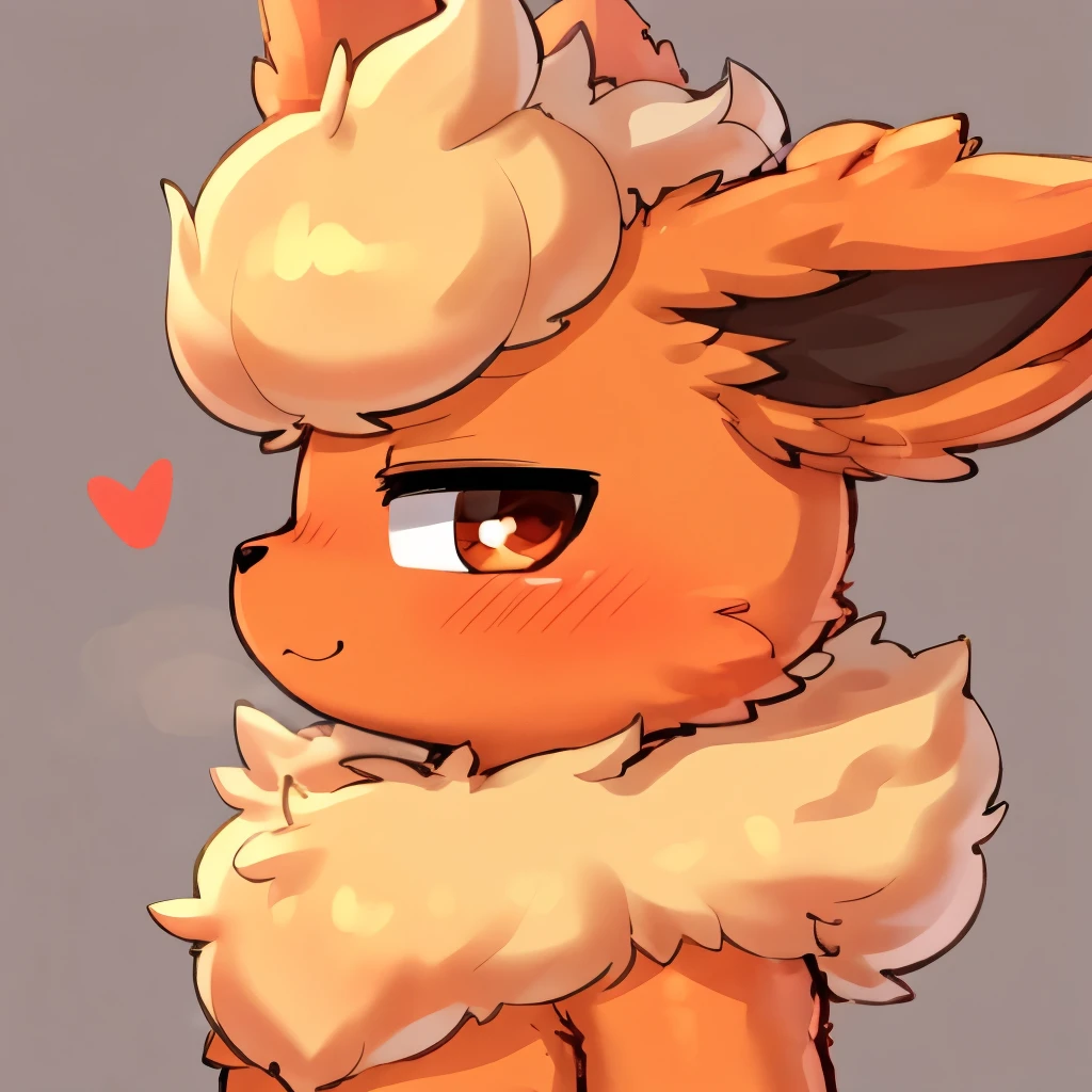 Flareon, masculine, sfw, made by hanuvo, profile image, fluffly, looking at viewer
