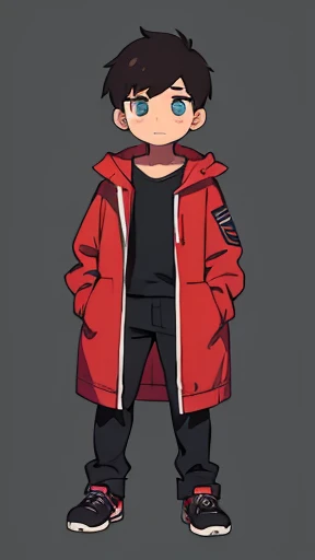 young boy, cute face, slender, beautiful eyes, shy face, full body view, triangle brow