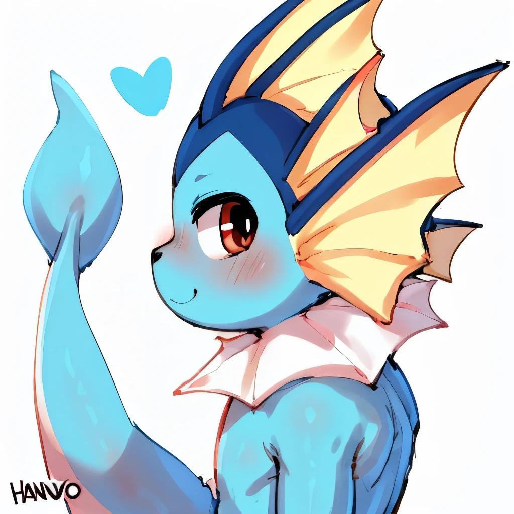 Vaporeon, masculine, sfw, made by hanuvo, profile image, fluffly, looking at viewer