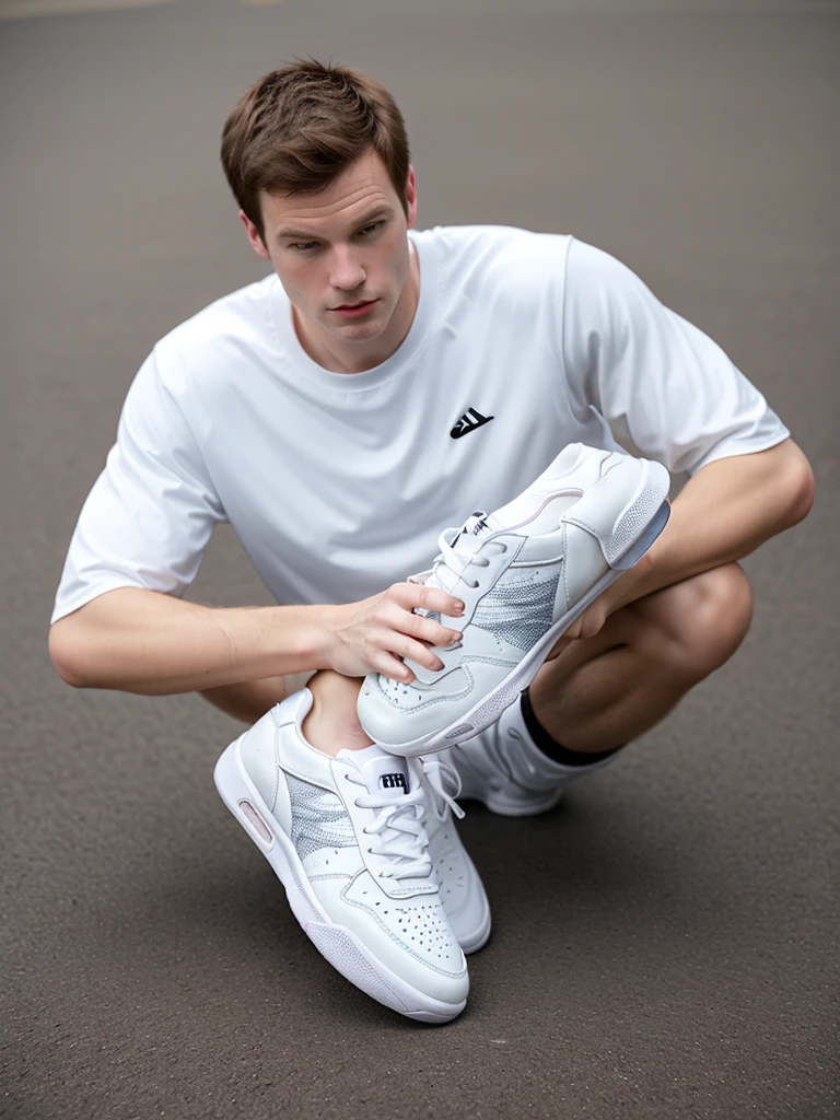 Half-old but cute white sports shoes for men