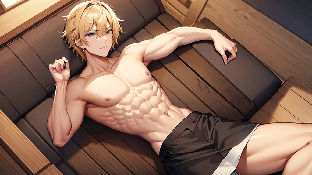 Hard-on abs　male　Chinese　Blonde