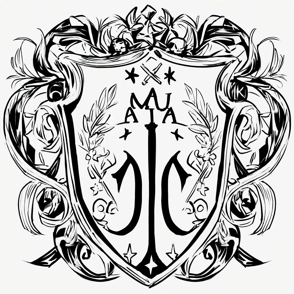 Create a coat of arms with the letters M , au " Alpha mind " au alta qualidade , for a motivational profile