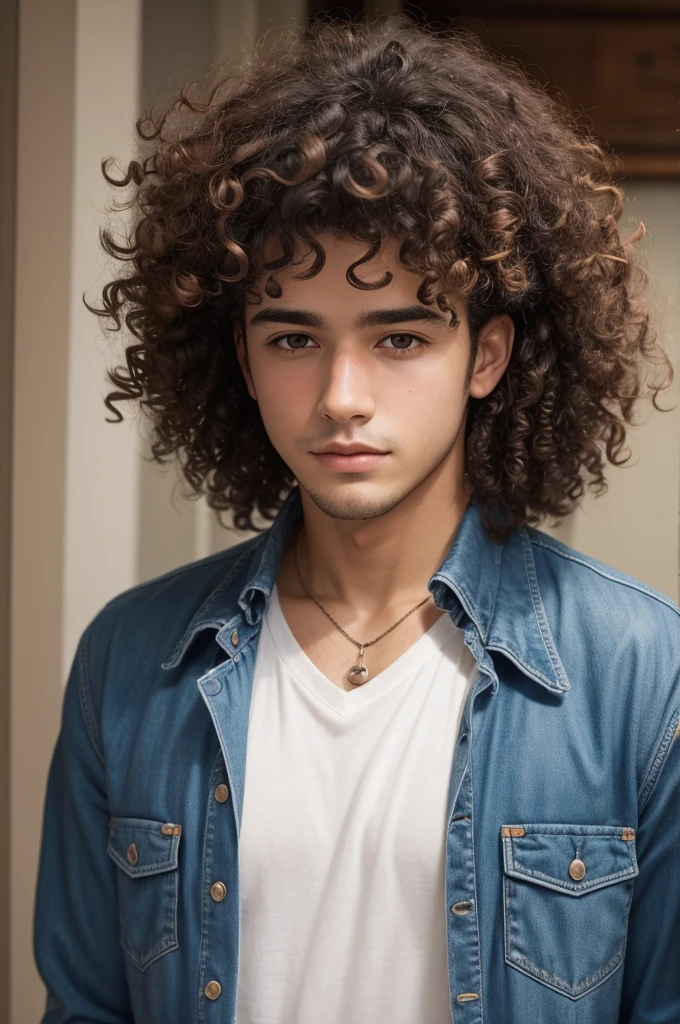A curly haired young adult male