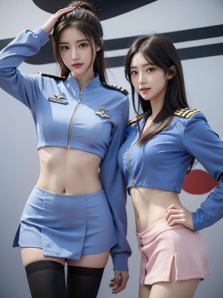 Beauty、Beautyパイロット、beautiful girl、Beauty、Female Pilots、Airplane Pilot Uniform、beauty、Beautiful woman、Show off a slim waist、Handsome woman、mini skirt、Belly button