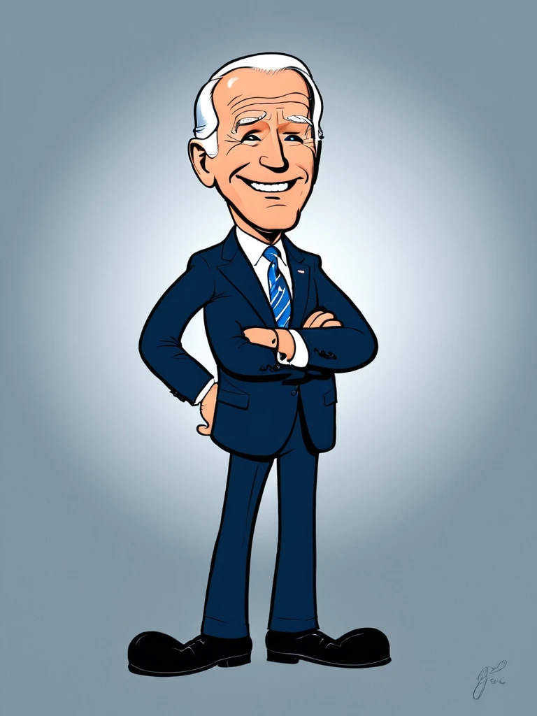 (rubber_hose_character:1.3) cartoon, joe biden, 