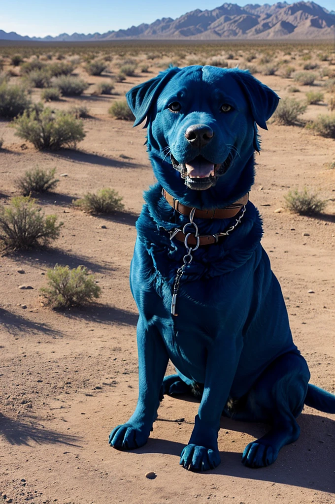 Mis tcal blue dog in desert
