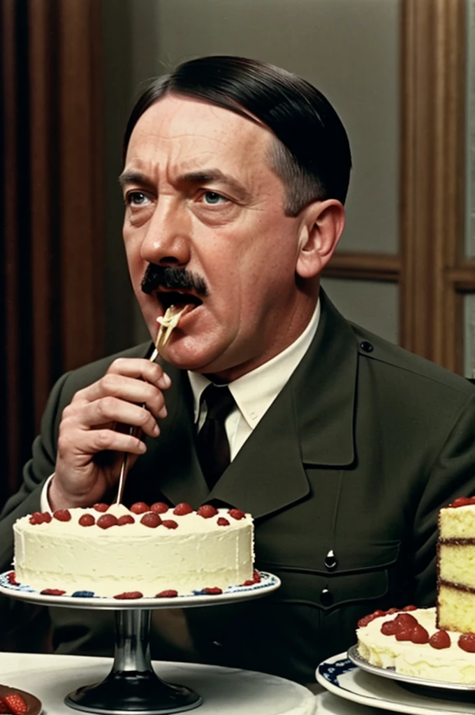 Adolf hitler biting a cake 4k quality