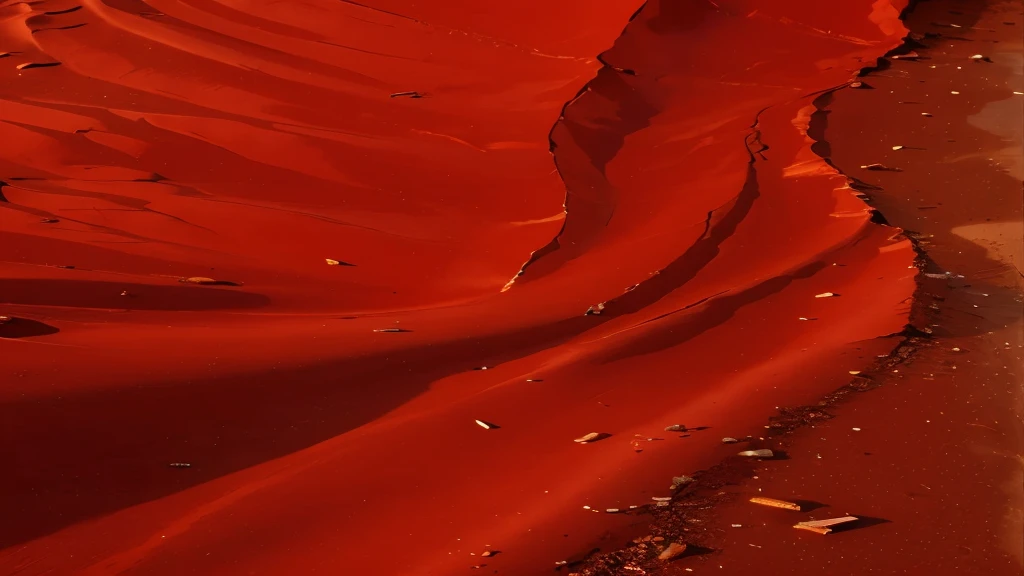 quicksand of change，Metallic，Red，detailed，no big rocks