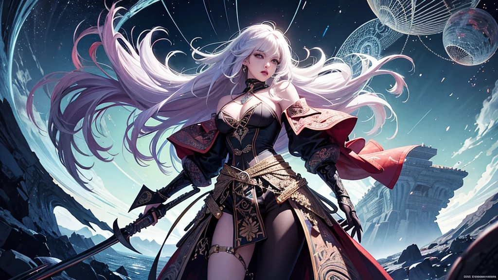 official art, unity 8k wallpaper, ultra detailed, beautiful and aesthetic, masterpiece, best quality, (zentangle, mandala, tangle, entangle), (fractal art:1.3) , 1girl, extremely detailed, dynamic angle, cowboyshot, the most beautiful form of chaos, elegant, a brutalist designed, vivid colours, romanticism, by james jean, roby dwi antono, ross tran, francis bacon, michal mraz, adrian ghenie, petra cortright, gerhard richter, takato yamamoto, ashley wood, atmospheric, ecstasy of musical notes, streaming musical notes visible