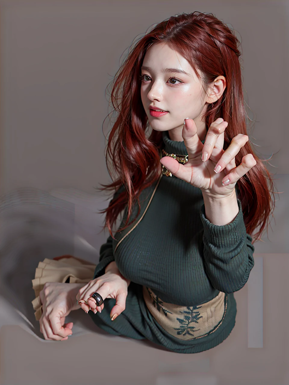 1girl,sweater,white background,