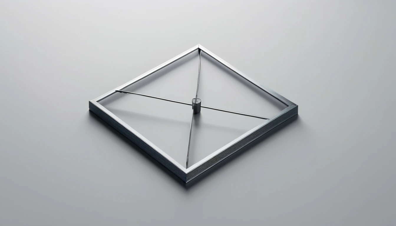 a set square geometry tool, isolated, precise, sharp focus, realistic, photo-realistic, still life, studio lighting minimalist, clean background, best quality, 8k, masterpiece, ultra-detailed