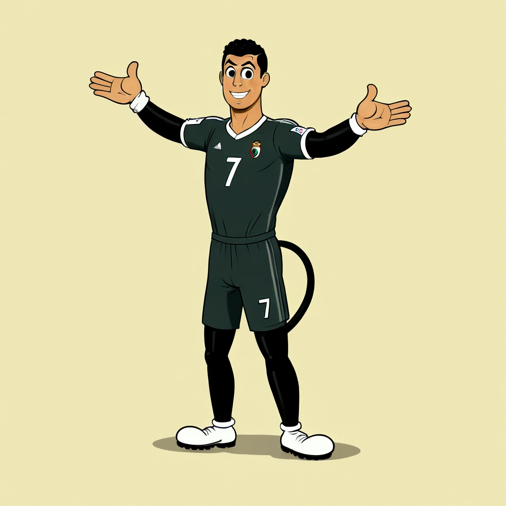 (rubber_hose_character:1.3) cartoon,cristiano ronaldo