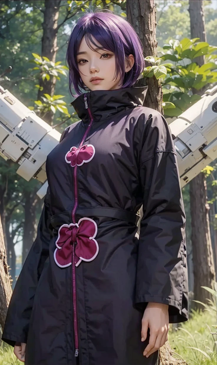 1boy, konan, purple hair, realistic