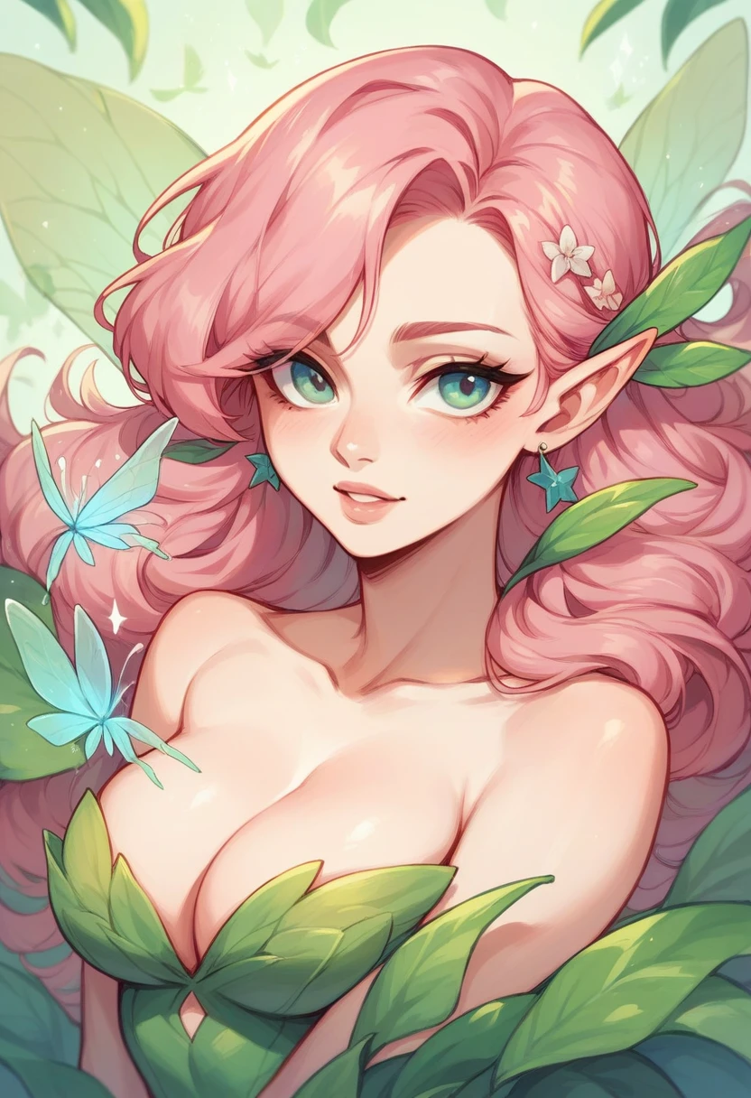 Beautiful fairy with light pink hair