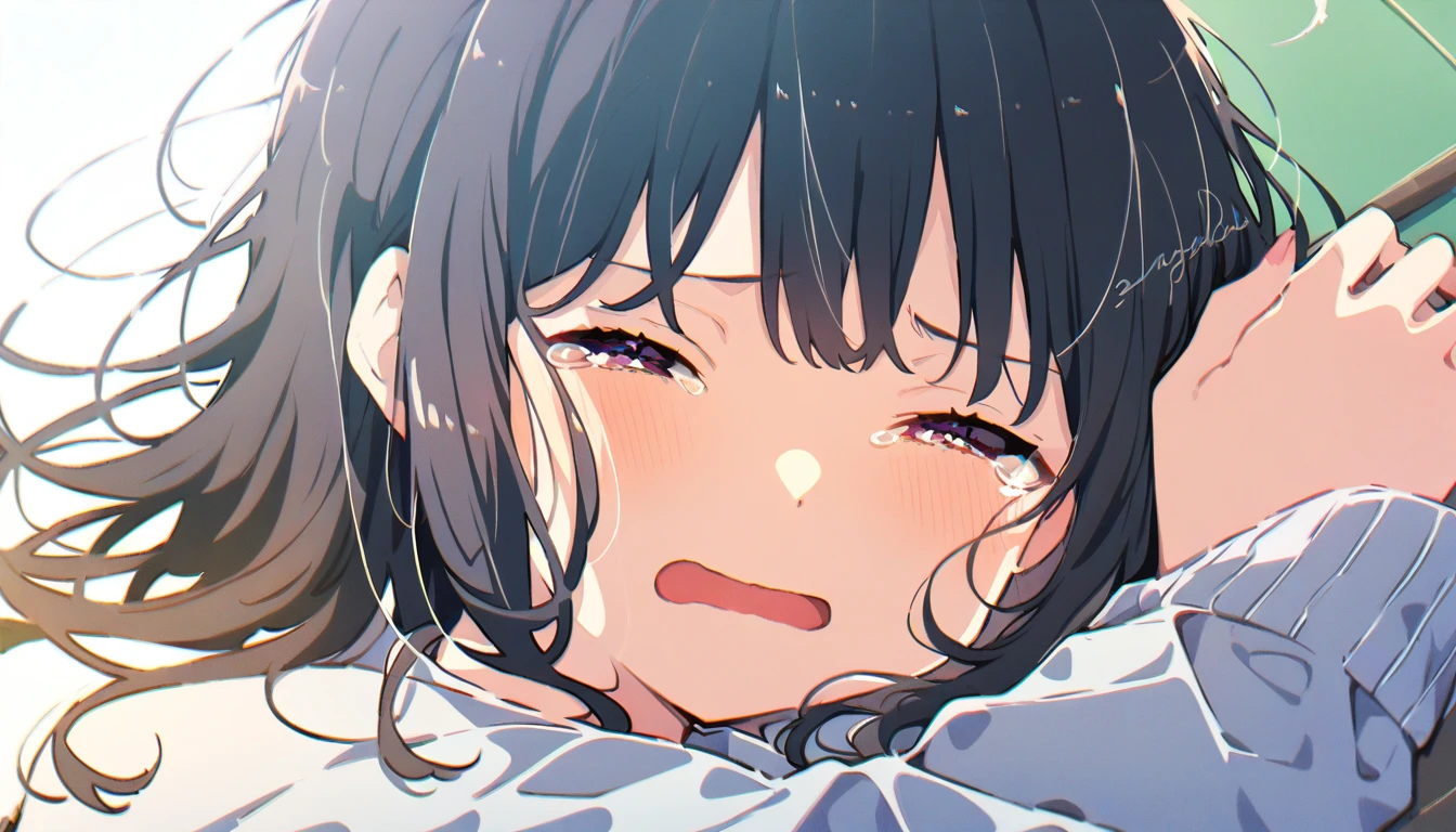 master piece、Highest image quality、highest quality、wallpaper、32K、,Little Face Girl、((Frustrated expression:1.3))、(Watery eye:1.3)、(((cute underwear)))、Lying on your back in bed、forced to spread legs、ample breasts、slender physique