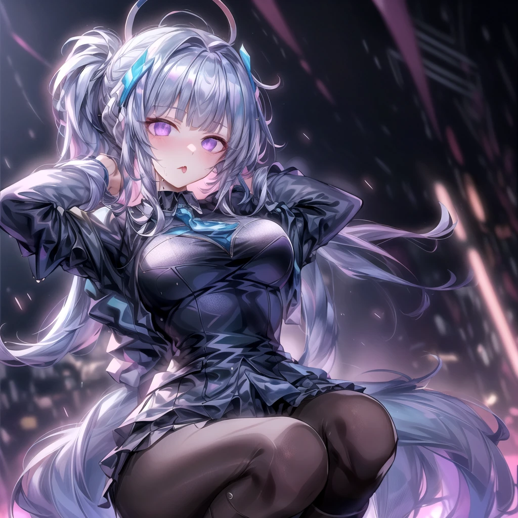 (masterpiece:1), (Absurd:1), (Highest quality:1), (Super detailed:1),(Best Shadow:0.7)(Processing wool), Perfect ???????, One Girl, alone, just, just-衣装, Hello, Grey Hair, Purple eyes, Blunt bangs, , , , (masterpiece),(Highest quality),(Very detailed),(Best illustrations),(Best Shadow),(Absurd),(Detailed Background),(so beautiful), ,(Very detailed),(Best illustrations),(Best Shadow),(Absurd),(Detailed Background),(so beautiful)noa-outfit, One Girl, alone, ???????????, Long Hair, , , , , empty eyes, blank eyes, , , , Heart-shaped, , shiny skin, Wet, , , Roll your eyes, , The pupils constrict, night, , , , , Open your mouth carelessly, , , , , , saliva trail , , , , , , Pink Neon Lights, , , Beautiful ???????, , Mysterious glow, ??????, ??????, rolling eyes, cross-eyed, , , , hypnosis, , , , , arms behind head, , , , , Dead, Expressionless, , peace sign, squatting,