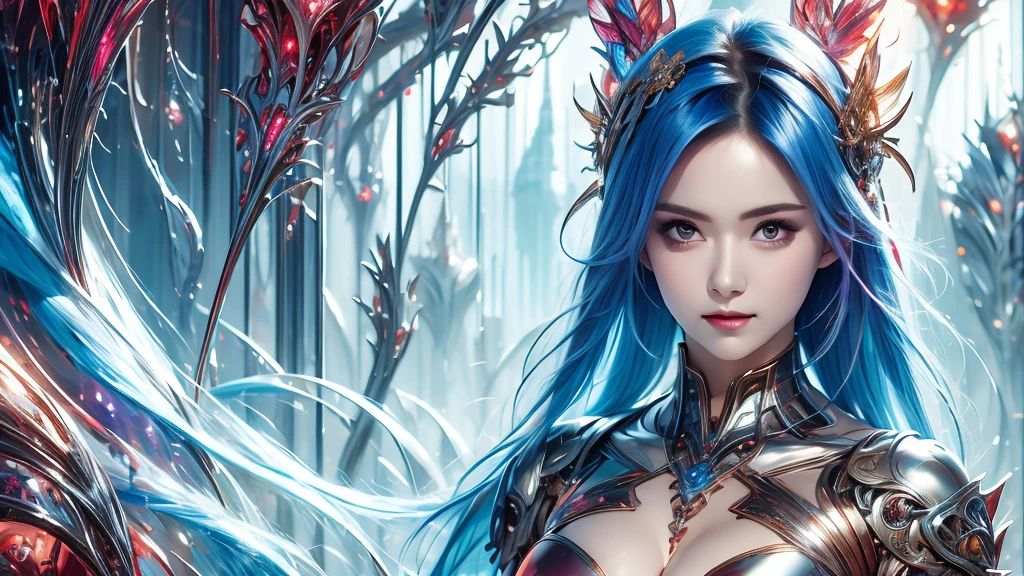 (masterpiece, top quality, best quality, official art, beautiful and aesthetic:1.2), (sexy sexy 1girl), (fractal art:1.2),silly, high resolution, fluid Transparent alternative costume, super accurate depiction, solo, beautiful hairstyle, shiny skin, looking at the viewer.