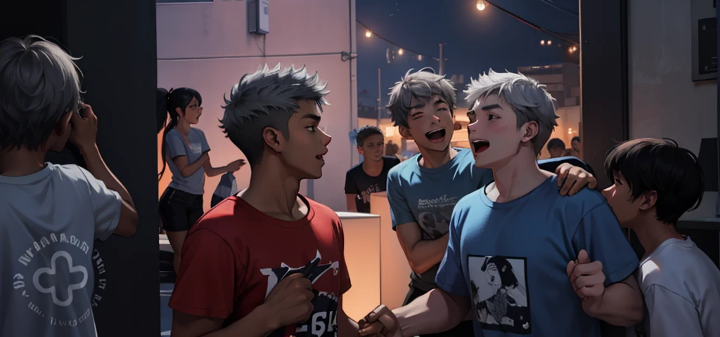 a group of 16 year olds with gray hair t-shirts.