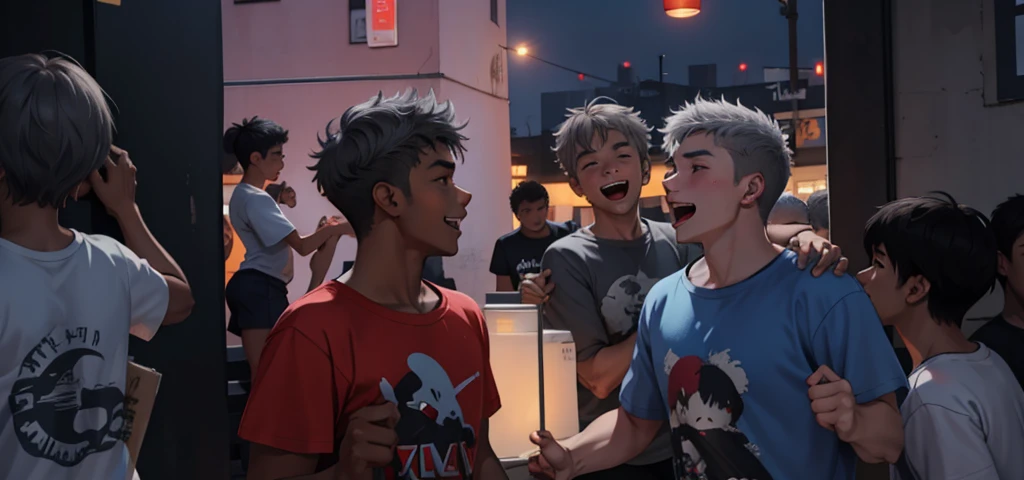 a group of 16 year olds with gray hair t-shirts.