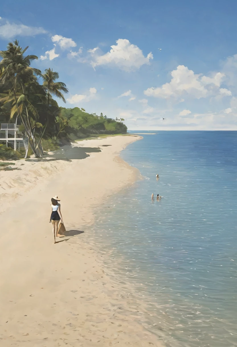 Beach with woman