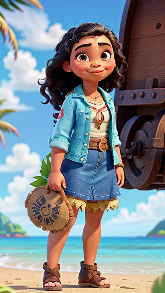 Moana with a jean jacket