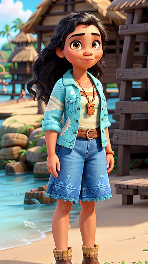 Moana with a jean jacket