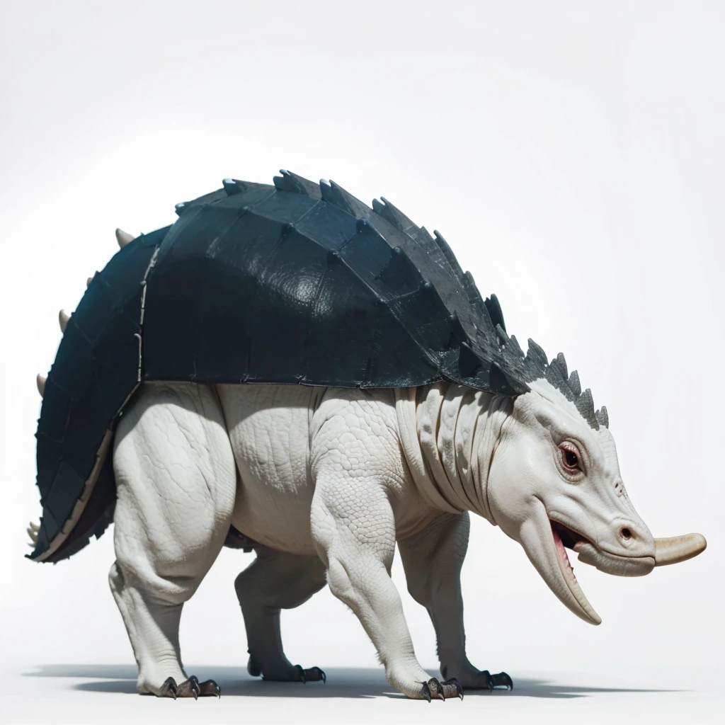 Big Animaly, full white albino skins, full white eyes, cassowary mixed with stegosaurus, Grassroots, no background