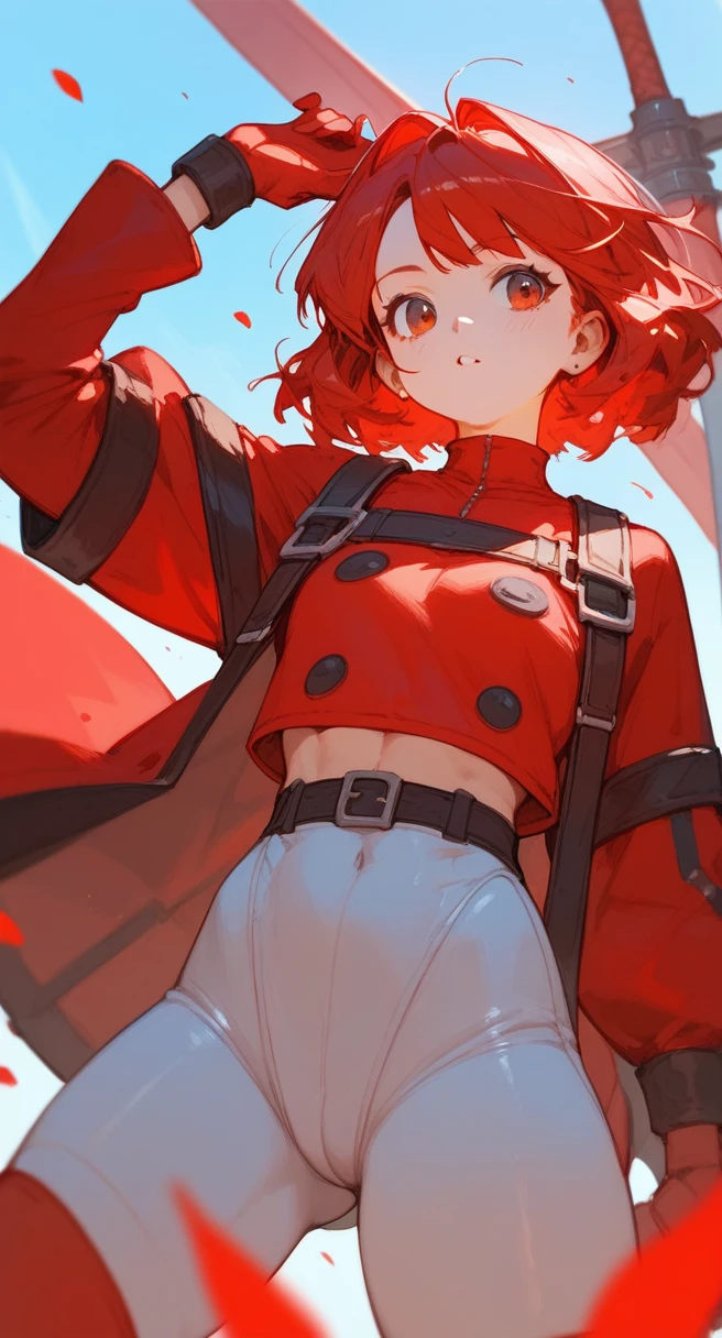 score_9,score_8_up,score_7_up,1girl, red hair, red yers, big breats, adventure