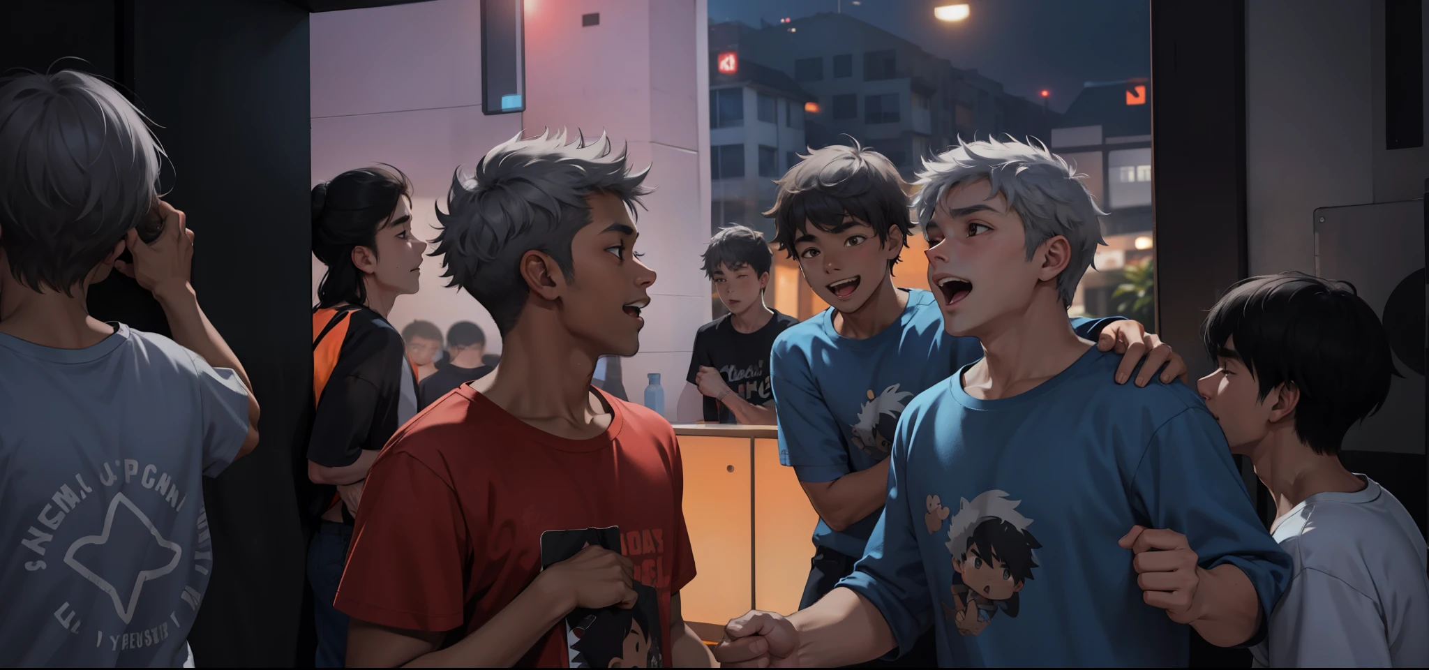 a group of 16 year olds with gray hair t-shirts.