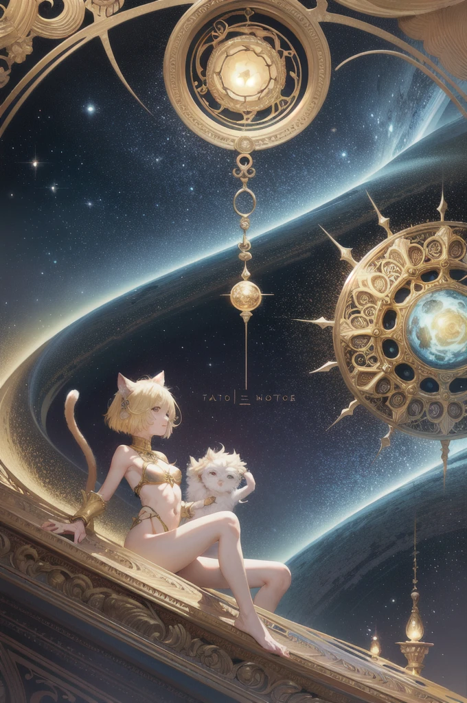 Realistic, (Masterpiece, Top Quality, Best Quality, Official Art, Beautiful and Aesthetic: 1.2), Very Detailed, Fractal Art, Colorful, Most Detailed, Leo, (Abstract Background: 1.5) (1girl: 1.3), (Cat class), yellow hair, bright eyes, earnest, combed back, short hair, , milky way, huge magical gold Leo astrolabe,dream,fantasy, gold trim,beautiful detailed sky,Style and Decoration for Leo, leo goddess,(nsfw:0.8)
delicate refective and high glass guardrail board