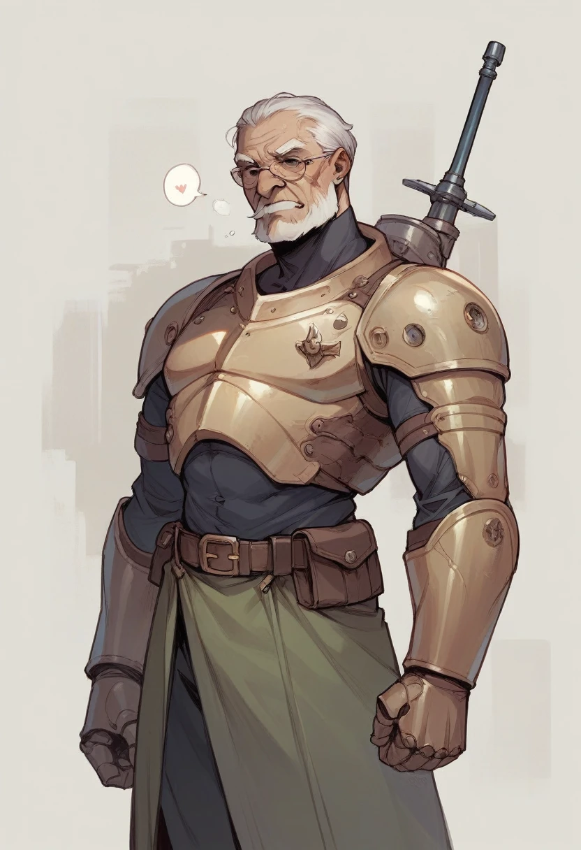 Old woman dressed as a robot warrior