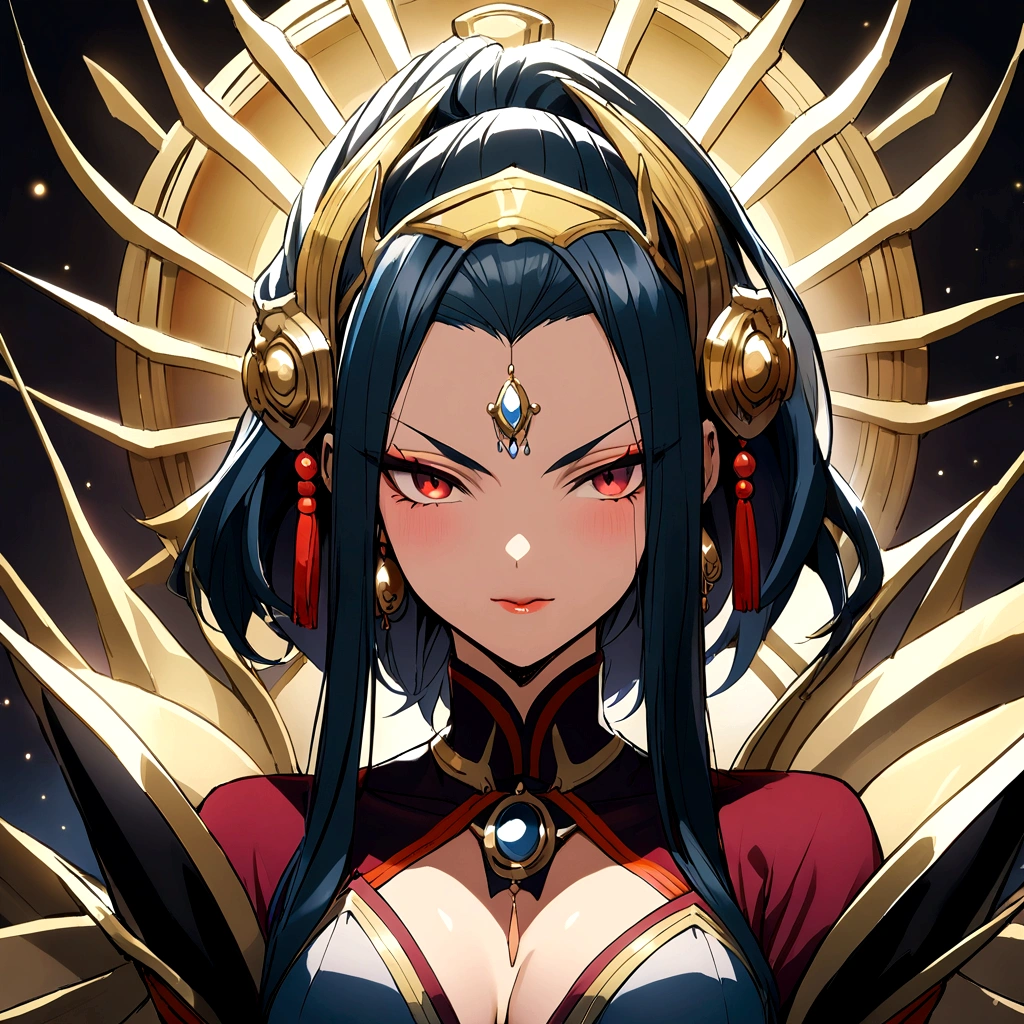 Staff squished in between cleavage, uncensored