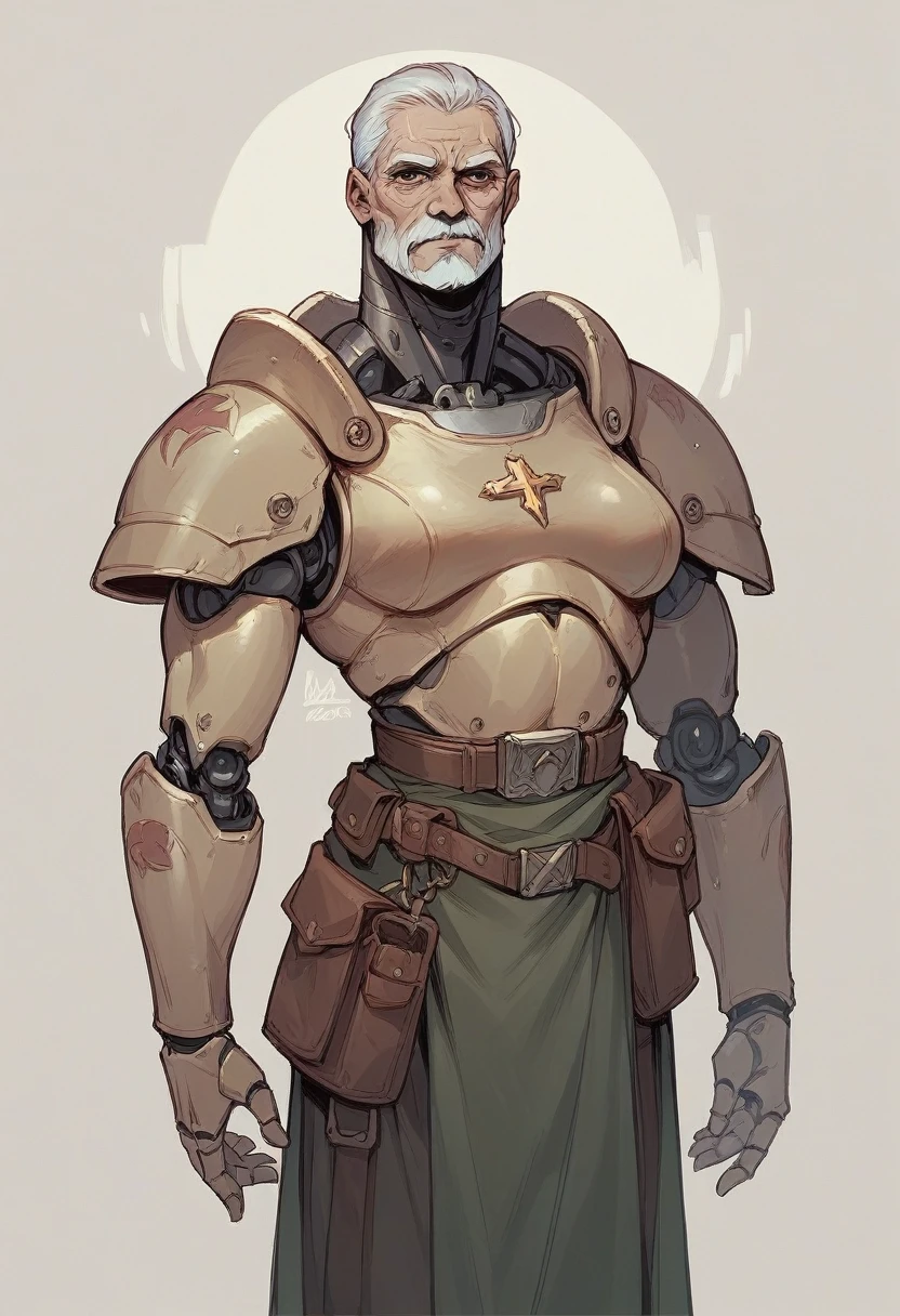 Old lady woman dressed as robot warrior