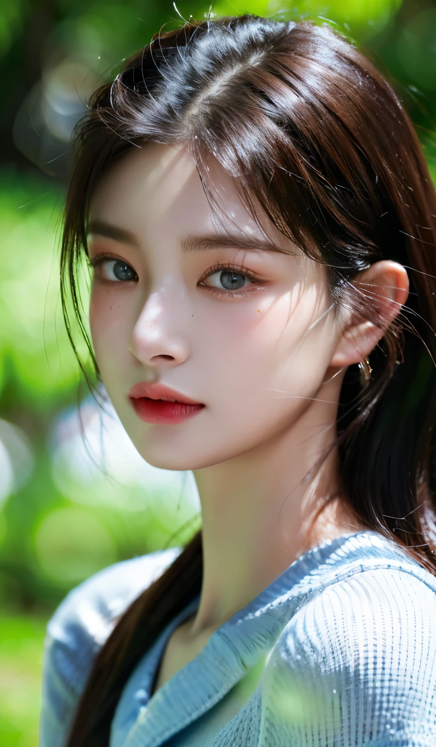 (8k, RAW photo, photorealistic:1.25), lipgloss, eyelashes, gloss-face, glossy skin, (perfect eyes, perfect face), best quality, ultra highres, depth of field, chromatic aberration, caustics, Broad lighting, natural shading,Kpop idol), looking at viewer with a serene and goddess-like happiness, super perfect