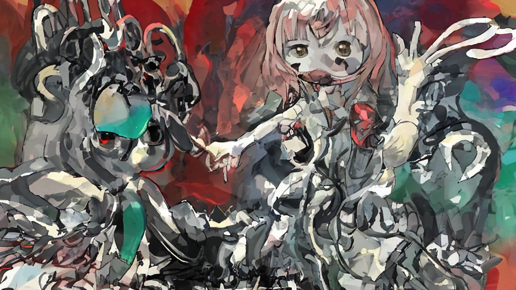 Ecstasy face、Ahegao、mega size giantess、Trying to stomp、Anime illustration、Horror illustration、Panic Illustration、Hentai Illustration、grotesque illustration、Half naked、giantess、Giantess、Gloomy Weather、creepy and scary face、Laughing with your mouth open、barefoot、Smelly and dirty feet、Double teeth、villain、Very small breasts、Very small breasts、Sitting in front of a group of small buildings、Ground cracking、Building debris、Dismembered buildings、rubble、Destroyed City、Collapsed buildings、Raise your hands、blush、Sit on the ground with open legs、Small building district、A cityscape with buildings visible in the distance、Anime illustration、Tokyo Tower、土とrubbleで汚れた足裏、Soil on the soles of your feet、Building being crushed